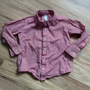 American Apparel red/white checker long sleeved button down. Kids size 4